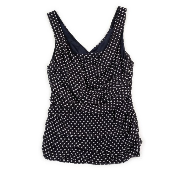 EXPRESS black & white heart print sleeveless top size M - Picture 1 of 6